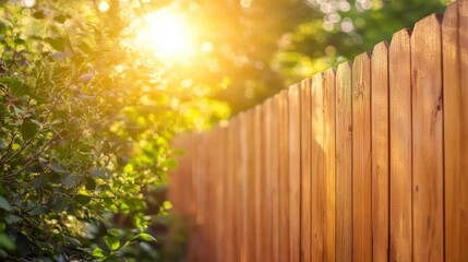 Fototapeta premium Realistic Wooden Fence in Soft Outdoor Light