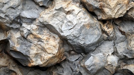Close Up of Rock Wall with Gray Stone Texture and Detail