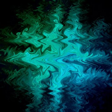Dark watery teal marble fluid effect with calming wiggling motion and soft vignette. Square aspect ratio with copy space ideal for social media, overlays, and meditation content
