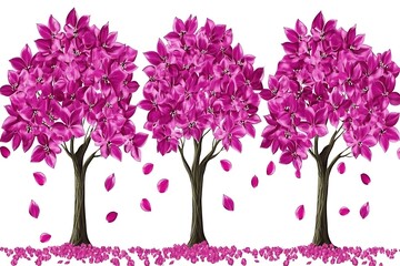 Obraz premium Stunning Pink Floral Trees Artwork