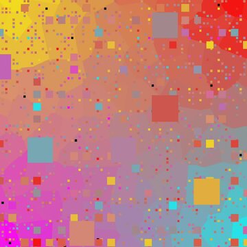 Colorful abstract background with squares, information science data bits and bytes floating through space, corporate animated backdrop