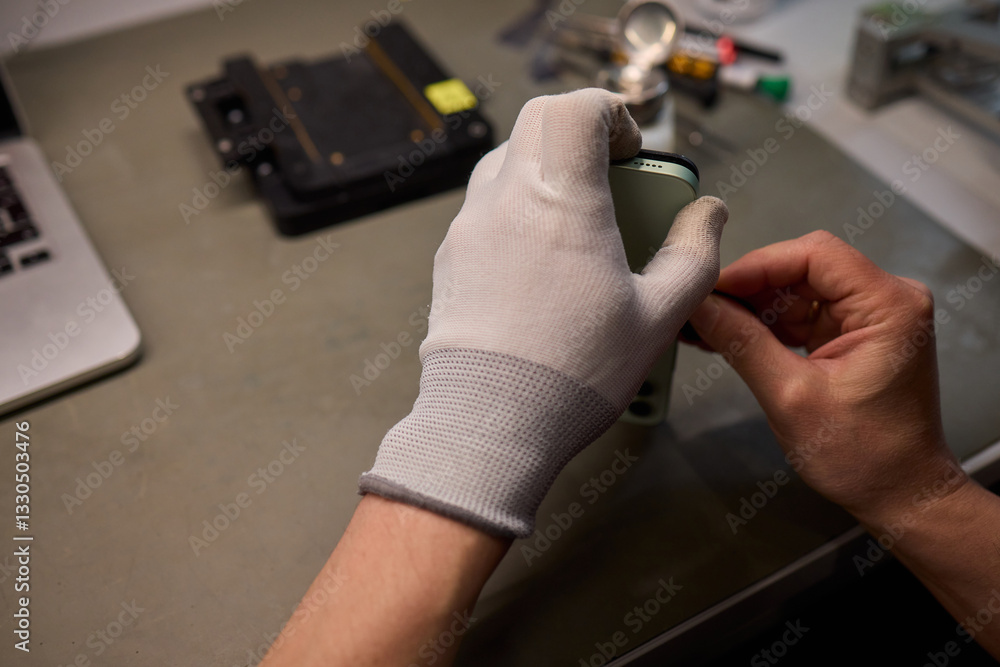 Poster expert smartphone repair using advanced precision tools for optimal performance and quality