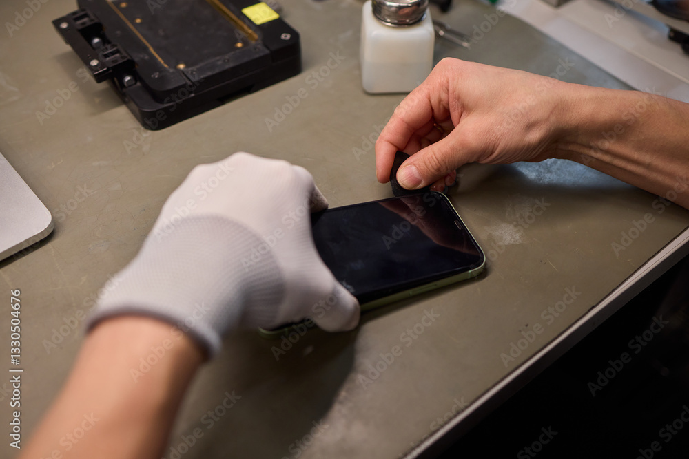 Poster expert smartphone repair using advanced precision tools for optimal performance and quality