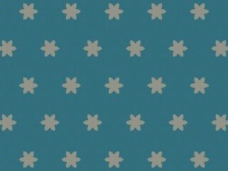 Seamless pattern of gray floral motifs on a teal background.