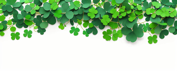 "Step into a world of luck and enchantment.  
Softly glowing shamrocks drift in a dreamy green ambiance,  
creating a magical and serene St. Patrick’s Day atmosphere."  
