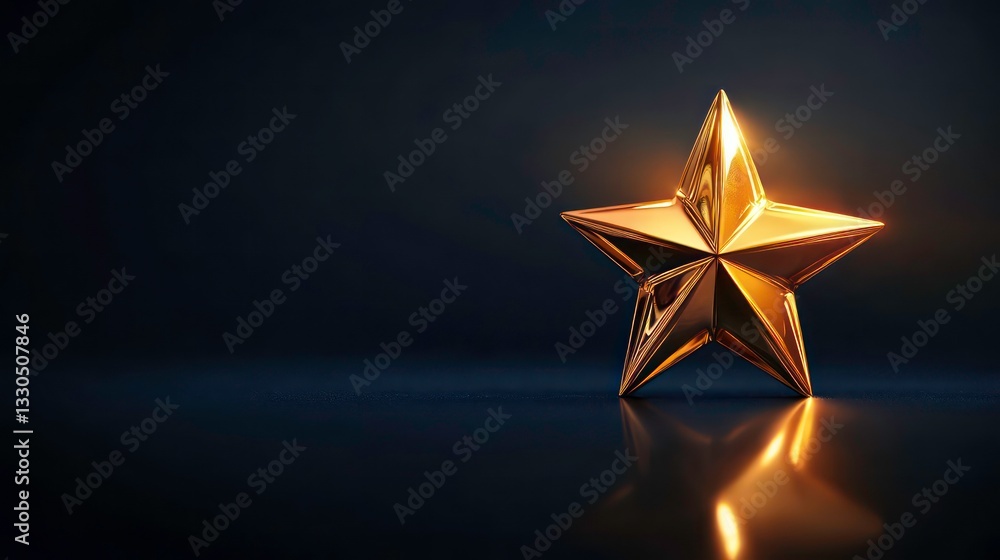 Poster golden star fragment glowing softly on dark gradient background symbolizing divine light and epiphan