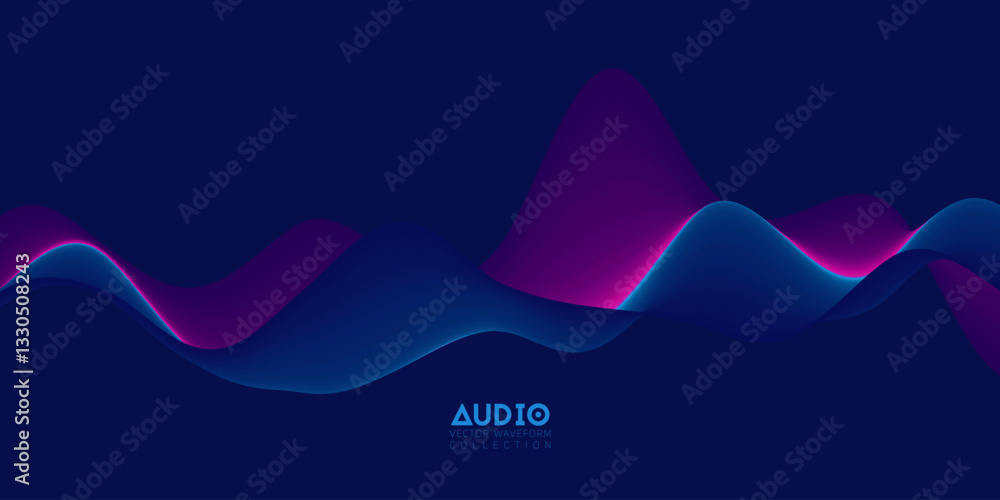 Aufkleber gradient sound wave abstract background. colorful flow of music wave. vector vibrant fluid splash.