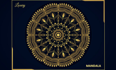 luxury gold color ornamental mandala design background