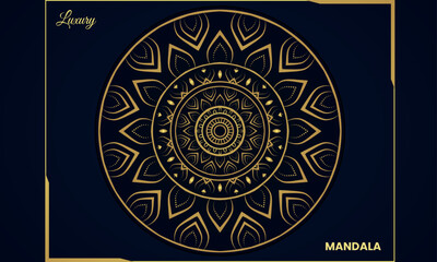 luxury gold color ornamental mandala design background