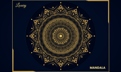 luxury gold color ornamental mandala design background