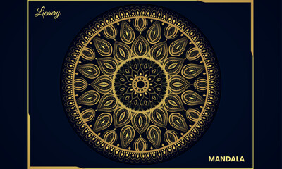 luxury gold color ornamental mandala design background