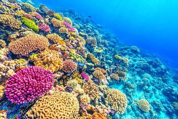 Obraz premium Vibrant Underwater Coral Reef Ecosystem