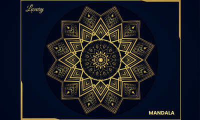 luxury gold color ornamental mandala design background