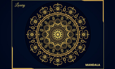 luxury gold color ornamental mandala design background