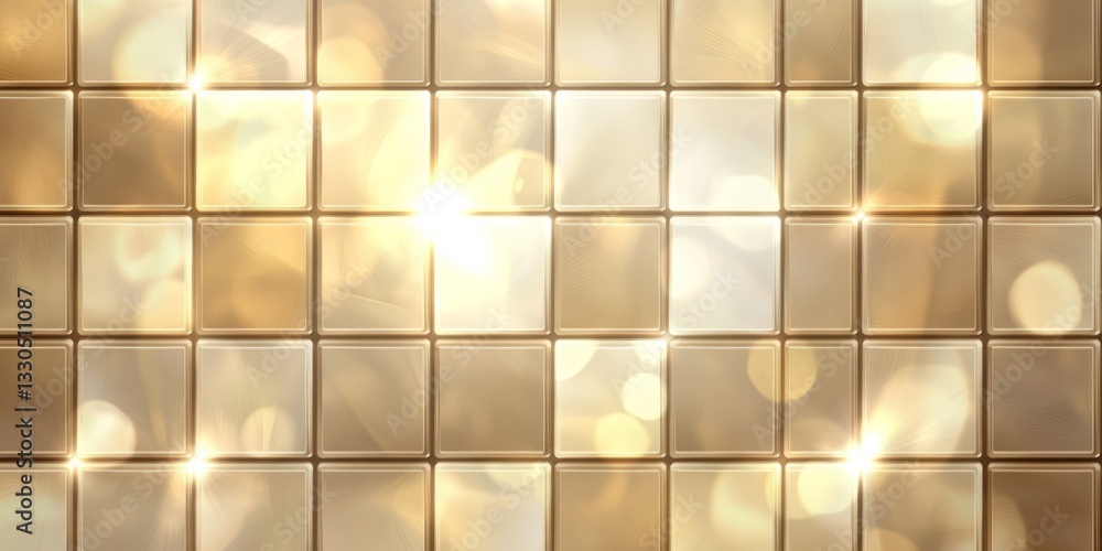 Poster abstract golden tile background with soft bokeh and light reflections creating a warm atmosphere for