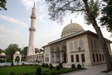 Fototapeta premium A minaret icon with a mosque.