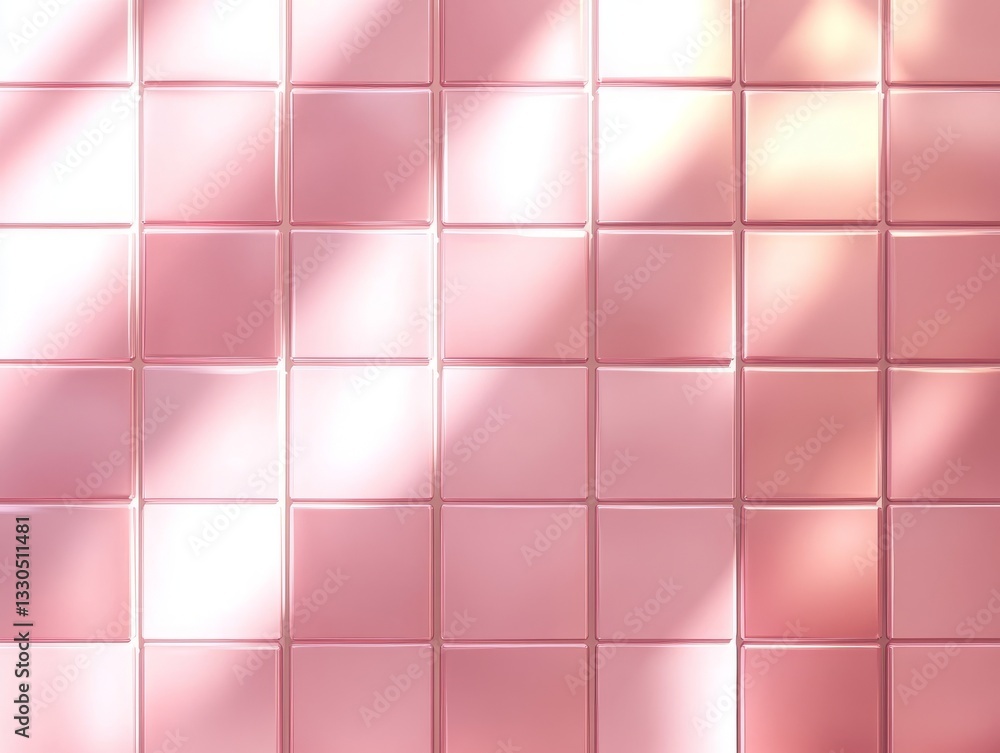 Poster soft pink tiled background in an abstract design with gentle light reflections enhancing the serene 