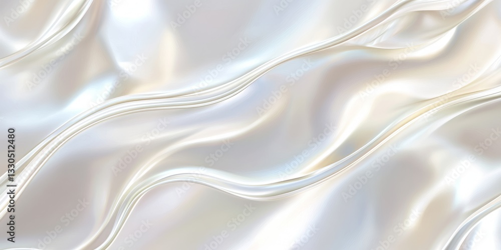 Poster flowing abstract tile design with soft sheen and graceful curves in a serene color palette