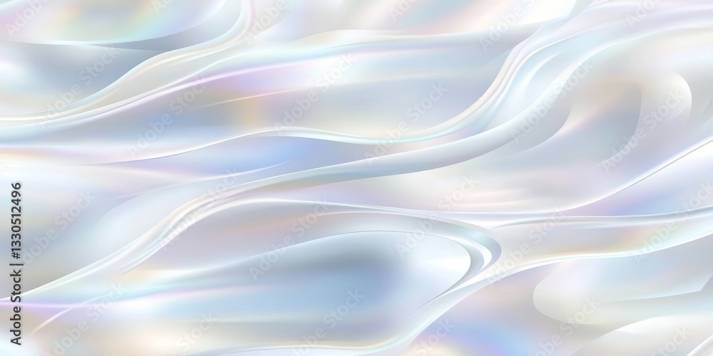 Poster abstract white tile background with flowing curves and soft reflections for design applications