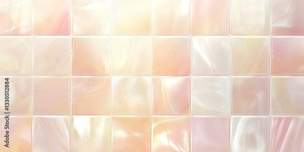 Poster abstract tile pattern in soft pink and white hues creating a serene background atmosphere