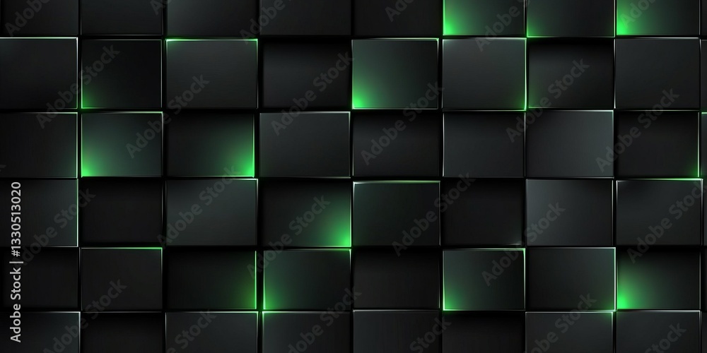 Poster exploration of geometric shapes and illumination in a textured tile background design