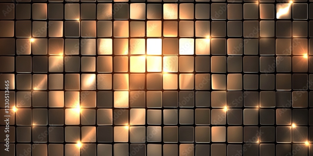 Poster elegant abstract tile pattern with shimmering lights creating a captivating texture in a modern sett