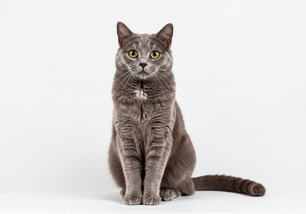 Gray Cat in Various Poses - High-Quality Stock Photos