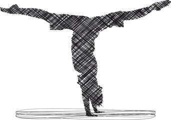 Fototapeta premium Yoga Balance Pose – Scribble Illustration perfect for wellness projects, Design and Advertising