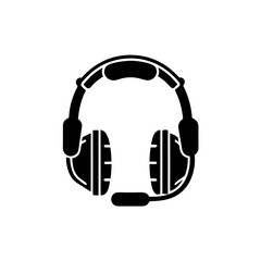 creative clean silhouette Headphones for Online Learning Icon vector illustration
