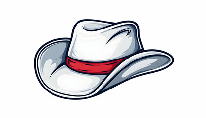 Stylish white cowboy hat illustration