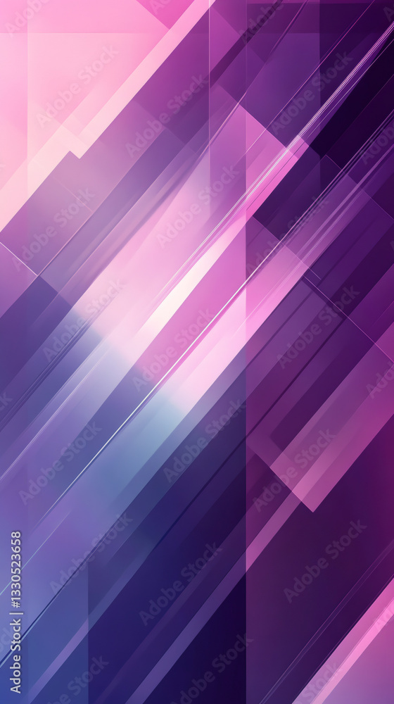 Poster Purple and pink geometric shapes overlap, creating a modern and dynamic abstract background