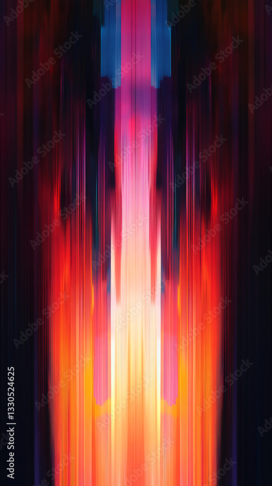 Fototapete Abstract colorful background with vertical lines creating a magical portal effect, perfect for fantasy or sci-fi projects