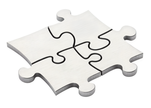 Puzzle pieces aligned to connect