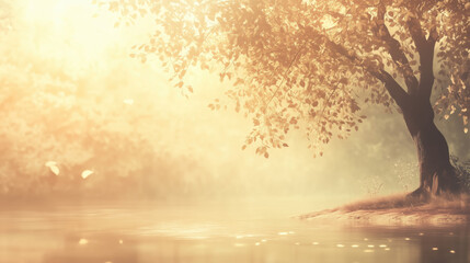 Atmospheric landscape with a lone tree.