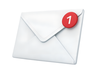 New message notification on a digital envelope