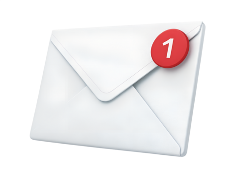 New message notification on a digital envelope