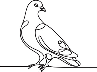 Minimalist Pigeon Line Drawing Vector Art