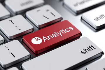 Fototapeta premium Close-Up of Computer Keyboard Featuring Bold Red 