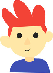 Hand drawn cute boy avatar. Profile picture of young man.