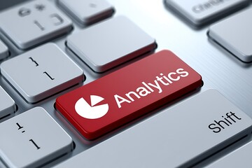 Fototapeta premium Close-Up of Computer Keyboard Featuring Bold Red 