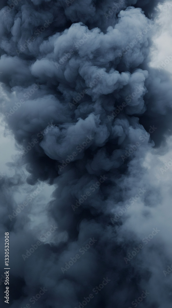 Aufkleber dark smoke swirling, creating mysterious abstract shapes against bright backdrop, conveying dynamic 