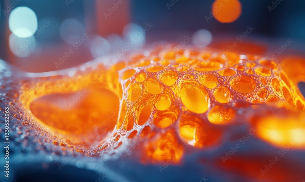 Poster advanced 3d printing process in action, glowing molten material forming intricate shapes, detailed c