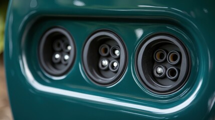 Modern EV Charging Ports with Vibrant Finishes
