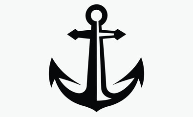 Ship anchor silhouette icon, anchor black silhouette vector, Simple silhouette Design vector icon with white background   