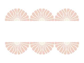 Decorative frame featuring a repeating pattern of soft, fan-like floral elements in pastel tones. Ideal for invitations and branding 