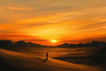 Obraz premium A serene desert landscape at dusk