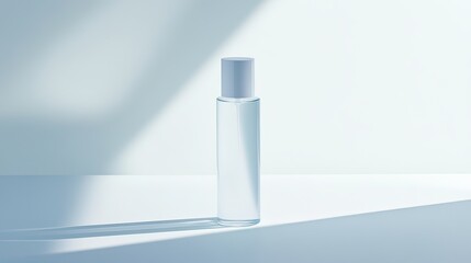 Refreshing beauty product showcase studio setting bottle photography minimalist design