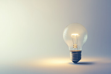 Burning lamp on the side of the background, copy space