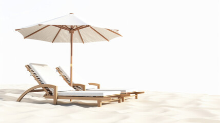 beach chairs and umbrella