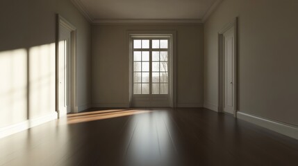 Obraz premium An empty room shown in a 3D image. 